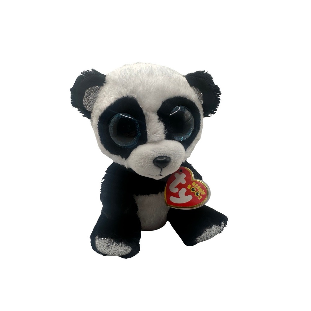 TY Beanie Boos - BAMBOO the Panda (Blue Glitter Eyes - Silver Feet) (6 inch)